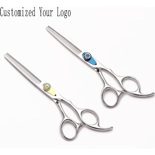 6" Japan Stainless Customize Brand Straight Shears Thinning Shears Dog Grooming Scissors Add Bag Professional Pet Scissors C1115