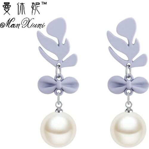 Manxiuni Special Design Luxury Bohemian Wedding Simulated Pearls Earring Women Fashion Stud Jewelry Multi Color Long Earrings