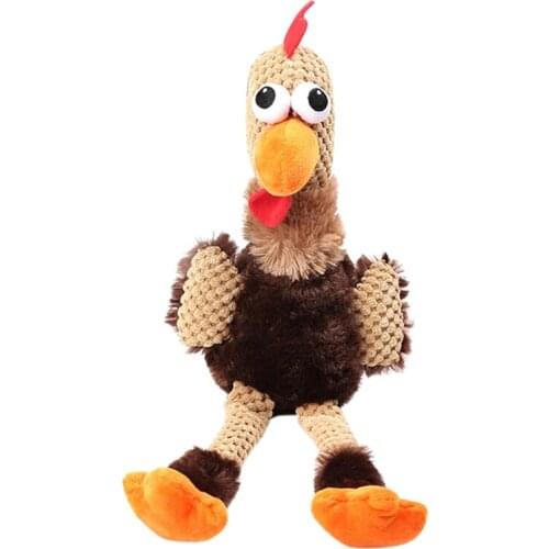 Chicken Dog Chew Toy Skinny Rooster Plush Squeaker Dog ToyTeeth Cleaning Bite Puzzle Play Toy Puppy Funny Gadgets Chew Resistant