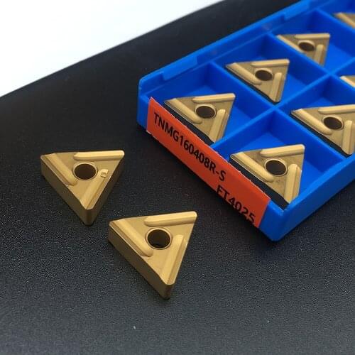 10PCS TNMG160408 R S FT4025 Turning Tool For Steel parts Carbide Inserts External Turning Tool Carbide Insert Lathe Cutter