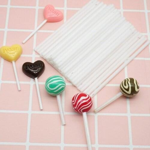 100pcs Safe Plastic Lollipop Stick Cake Pop Sucker Sticks For Chocolate Sugar Candy Lollypop DIY Mold Tool 4x100mm