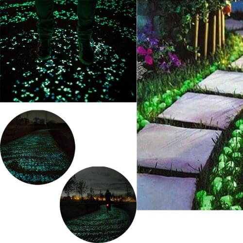 100 Glow in Dark Pebbles Stone Home Garden Walkway Aquarium Fish Tank Pebbles Outdoor Pool Walkways Path Patio Lawn Decorate