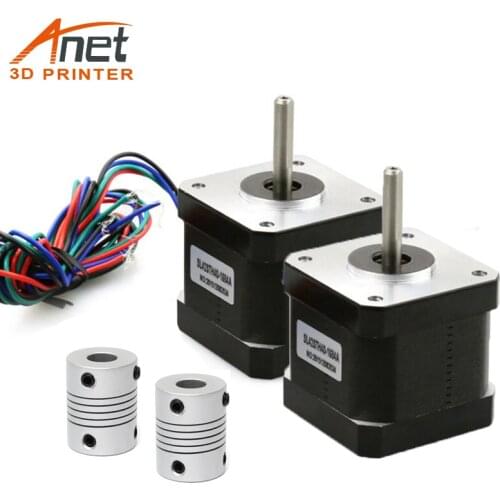 2 pcs Anet 42 Stepper Motor Phase Stepping Motor 2 pcs Flexible Coupler Couplings Make up Z Motor,for Anet A8 A6 3D Printer
