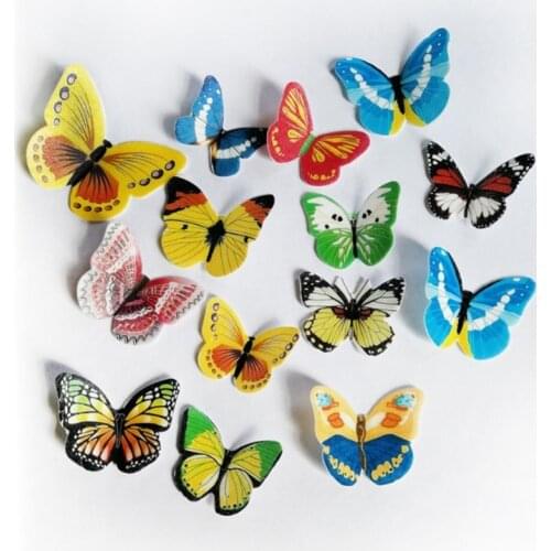 42pcs Edible Butterfly Cake Decoration Mixed 3D Butterfly Glutinous Wafer Rice Paper Baking Tools Cake Dessert Decorator