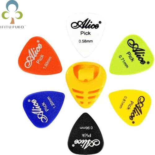 6pcs Electric Guitar Picks+1pc Guitar Picks Box 0.58/0.71/0.81/0.96/1.20/1.50mm 6 Thickness Guitar Parts Guitar Accessories GYH