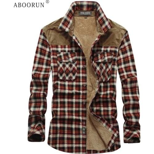 ABOORUN Mens Wool Shirts
