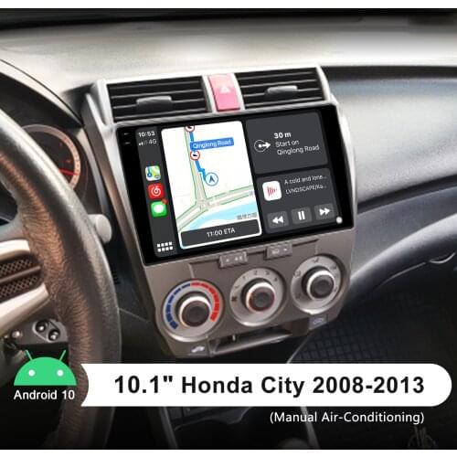 Car Radio Stereo 10.1" Touch Screen Android 10 Multimidia Player Autoradio Carplay Reverse Camera GPS For Honda City 2008-2013