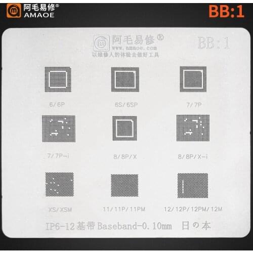 BGA reballing Solder template stencil for iphone 5- 12Pro Max Baseband CPU A7/A8 A9 A10 A11/A12/A13/A14 CPU RAM PCIE NAND CHIPS