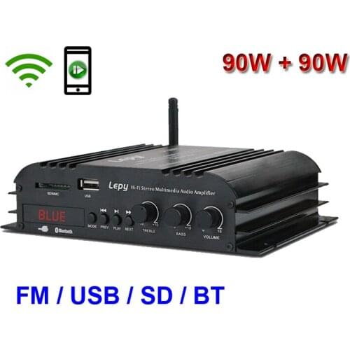 Bluetooth-Compatible 2*90W FM Mp3 Player Audio Power Amplifier HiFi Equalizer Car Home Theater Mp3 Decoder Music AMP