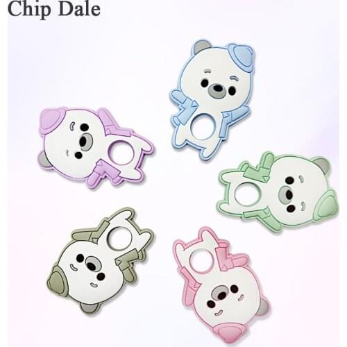 Chip Dale 5Pcs Cartooon Baby Silicone Teether Infant Teether DIY Necklace Pendant Teething Chew Toy Nursing Tool Food Grade