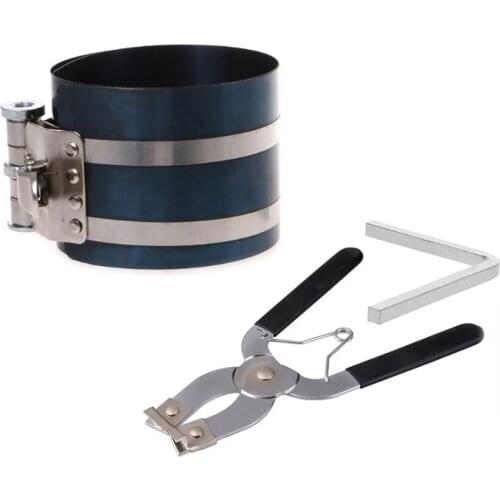 Ratchet Style Piston Ring Compressor and Piston Ring Installer Pliers Remover Expander Engine Tool set