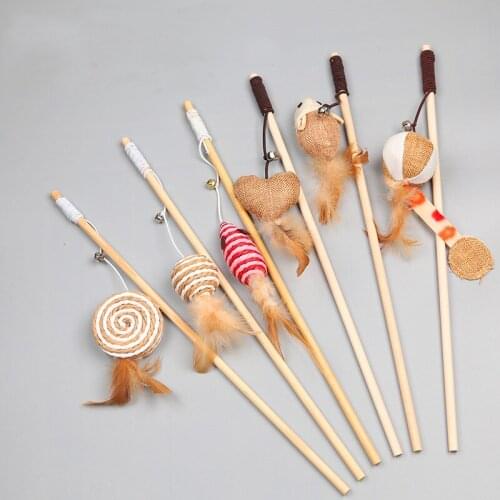 Cat Toy Mouse Funny Cat Stick Feather Artifact Interactive Puzzle Wooden Stick Funny Cat Stick,ZDM