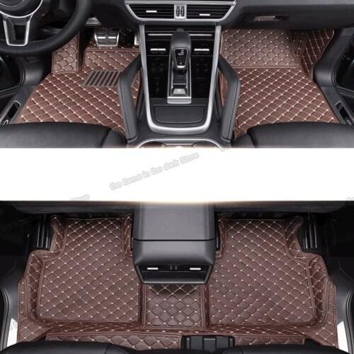 Lsrtw2017 leather car floor mats for porsche cayenne 2018 2019 2020 rug carpet interior accessories saloon cover auto foot