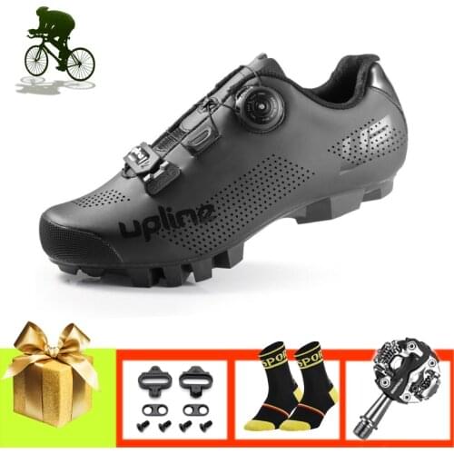 Mountain Bike Shoes Add SPD Pedals Breathable Self-locking Sapatilha Ciclismo Mtb Cycling Sneakers Rotating Button Riding Sports