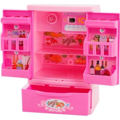 Mini Simulation Refrigerator Toaster Children Kids Educational Role Play Toy Set