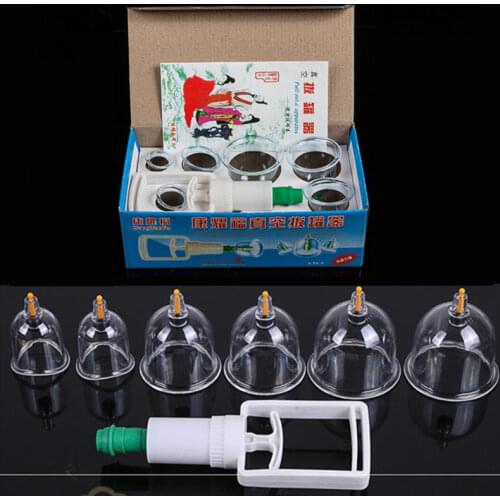 6/12 PC Vacuum Cupping Set Chinese Medical Cupping Cups Cans Suction Cup Therapy Back Body Detox Massage Anti Cellulite Massager