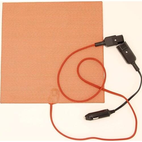 Pizza Hot Food Delivery Bag Heating Element 11" (280mm) Silicone Heater 12V w/T-stat 75C & Car Cigarrete and De-attachable Plug