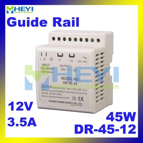 Guide Rail single group switch power supply DR-45-12 input 110 / 220VAC output 12V 3.5A power supply