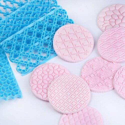 New Style Art Irregular Pattern Flower Cake Art Seal Fondant Embossed Mold Printing Model A1377-A1386