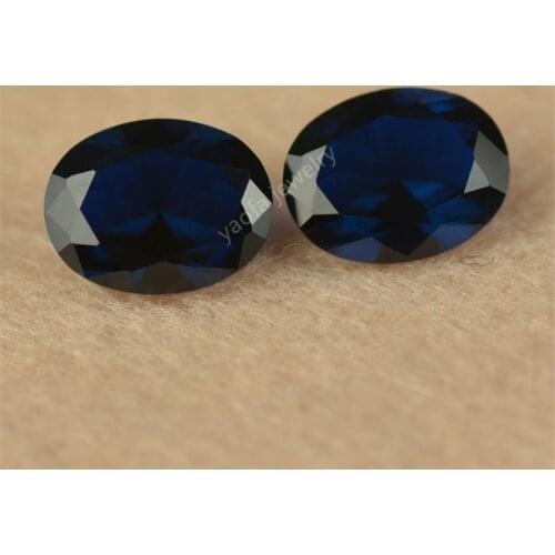 Sale 3x5~13x18mm 114# Dark Blue Spinel Stones Oval Shape Cut Loose Lab Created Spinel Black Blue Gems For DIY jewelry accessory