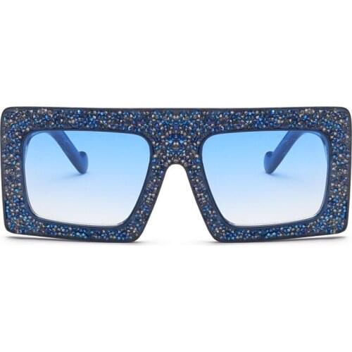 Womens Luxury Sunglasses Fashion Brand Designer Large Square Glasses with Rhinestones Flash Sunglasses Vintage Sexy Mirror