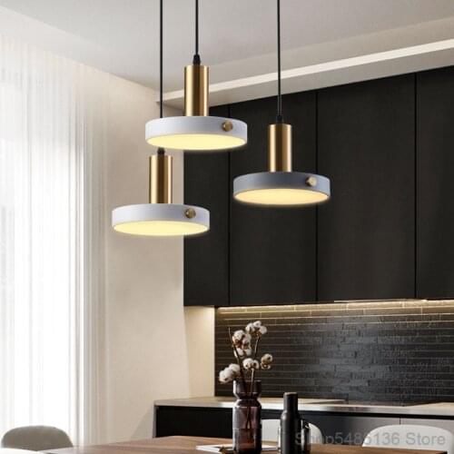 Nordic Acrylic Aluminum Art Pendant Light LED Restaurant Bar Hanging Lamp Bedroom Living Room Kitchen Home Decor Light Fixtures