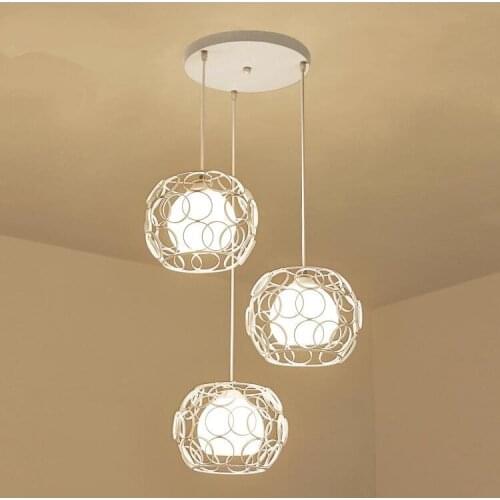 Nordic Glass Iron Pendant Lights Lantern Shape for Dining room Table Restaurant Living Room Study Loft lamps Hanging fixtures