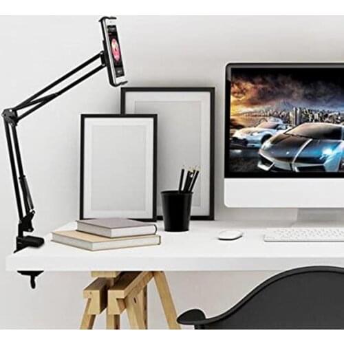 Webcam Stand Strong Flexible Camera Mount with Phone Holder 360-degree Rotation folding metal bracket Desktop Bracket Dropship