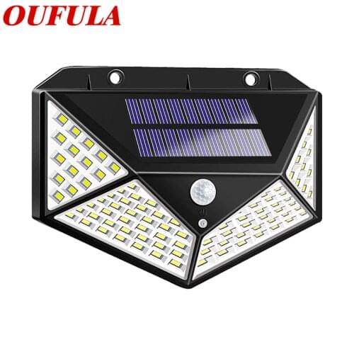 FAIRY Outdoor Solar Wall Lamps On All Sides 100LED Sensor Light Outdoor Waterproof IP65 Courtyard Fence Street Light