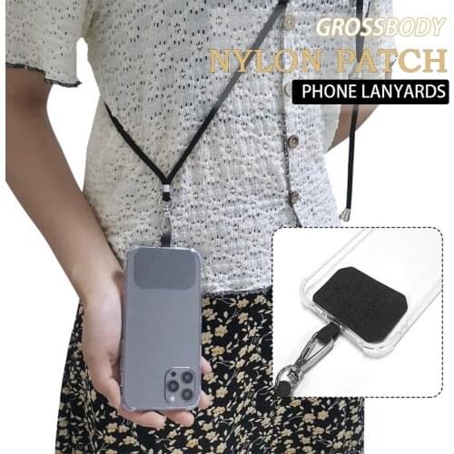 Universal Crossbody Nylon Patch Phone Lanyards Mobile Phone Strap Lanyard 9 Colors Soft Rope for Cell Phone Hanging Cord