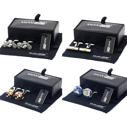 MeMolissa Display Box Cufflinks Classic Motorcycle Design Cufflinks Sports Style Solid Color Men Cufflinks Free Tag & Wipe Cloth