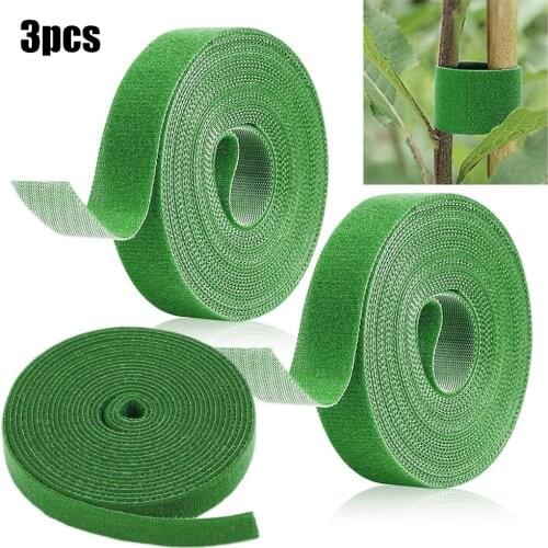 3 Rolls Green Garden Twine 5m Plant Ties Nylon Plant Bandage Garden Hook Loop Bamboo Cane Wrap Support Garden Accessories