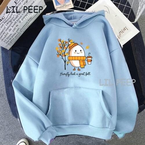 Humpty Had A Great Fall Printing Oversized Sweatshirt Spring Streetwear Hoodies Pullovers 2021 Fashion Harajuku Women Loose Tops