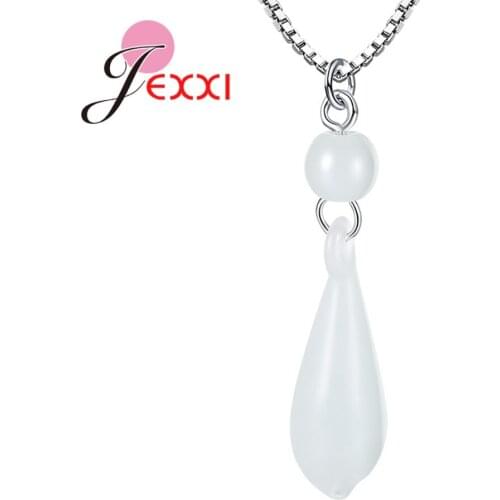 Famous Italian Craft Glass 925 Sterling Silver Opal Crystal Pendant Necklaces Plant Flower Style Choker for Women Ladies Gifts