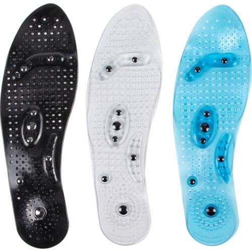 1Pair Plus Size Non-Slip Gel Insole Shoe Pad Foot Safety Protector Magnet Therapy Fatigue Remove Elastic Relaxation Massage
