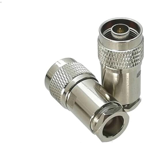 1Pcs Connector N Male Plug Clamp RG8 LMR400 RG213 RG165 7D-FB Cable RF Coaxial Adapter Brass straight