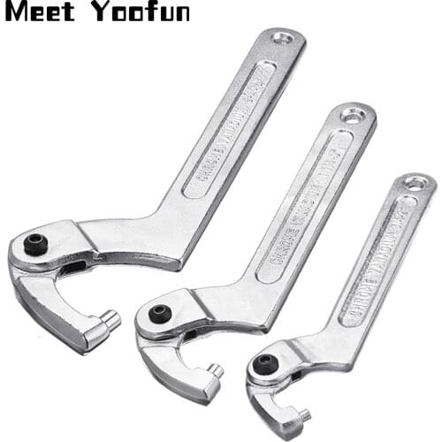1 PCS Adjustable Type C Hook Spanner Wrench Nuts Bolts Hand Tools 19-51/32-76/51-120/115-170 with Scale