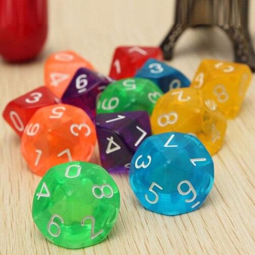 10pcs 10 Sided D10 Dices Role Playing Games Party Favor Board Game Lovers Dice Toy Gifts