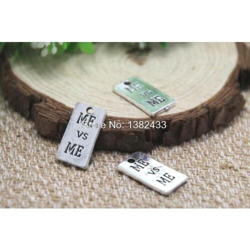 10pcs ME V s ME charms silver tone 2 sided ME V s ME charm pendants 21x11mm