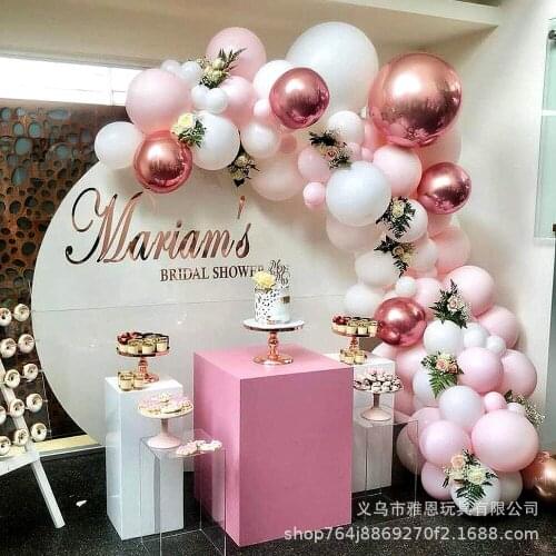 109Pcs Macaron Pink Balloon Garland Rose Gold Pink Metallic Pink Silver White Balloons Arch for Bridal Wedding Party Decor Suppl