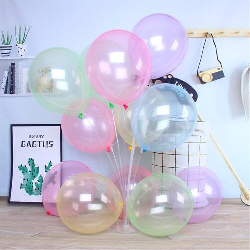 15pcs 10inch Crystal Bubble Latex Balloons Colorful Transparent Ballons Birthday Party Decor Wedding Anniversary Helium Globos