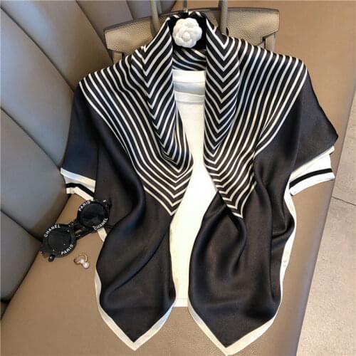 2021 new spring women scarf quality shawl silk fashion scarf headscarf beach sunscreen bag headscarf scarf 90cm*90cm