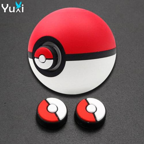 YuXi 2pcs Analog Stick Grips Cap stick Joystick Cover For Nintend Switch For Poke ball Plus Pokeball Game Case