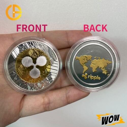 Ripple Antique Gold Coin Collectible Coins Physical Silver Crypto Coin Medal Great Gift Souvenirs With Coin Holder bit coin