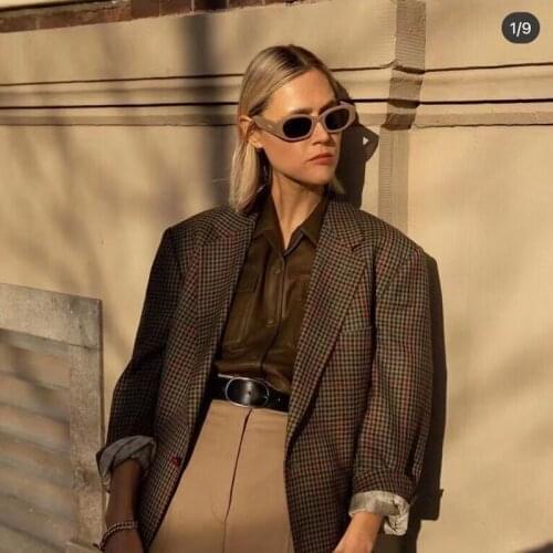 AOZE 2021 Fashion Modern Women Square Style Vintage Sunglasses Women ins Cool Popular Brand Design Sunglasses Oculos De Sol 3562