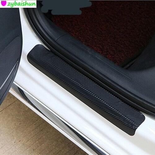 Car Sticker Door Sill Protector Car Styling Carbon Fiber Door Plate Scuff Protection Auto Accessories Door Step Scratch Cover
