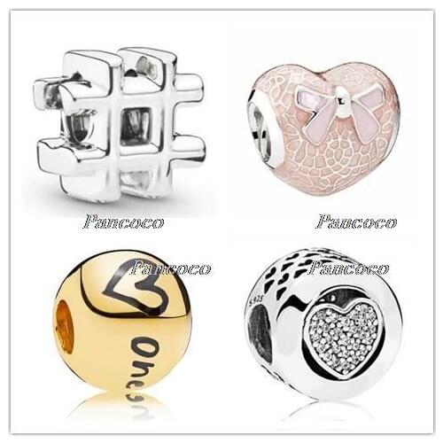 925 Sterling Silver Bead Gold Shining True Uniqueness Charm Beads Fit Pandora Women Bracelet & Necklace Diy Jewelry