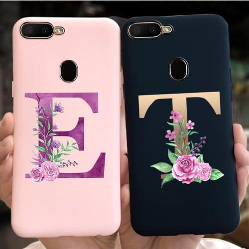 For OPPO A5s Case Cute Letters Pattern Back Cover For Oppo A5s A 5s 2019 Coque OPPO AX5s Soft Silicone Phone Case Floral