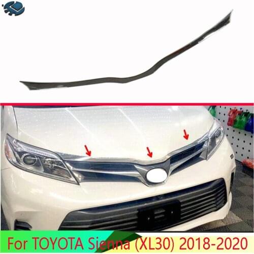 For TOYOTA Sienna (XL30) 2015-2020 ABS Chrome Front Hood Bonnet Grill Grille Bumper Lip Mesh Trim Cover Molding Car Styling