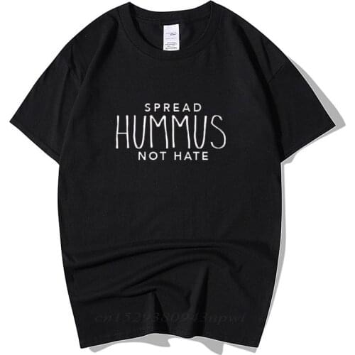 Spread Hummus Not Hate Cotton T-Shirt Summer Tops Tee Vegan Vegetarian Perfect Gift Funny Vegan T Shirt Hummus Houmous